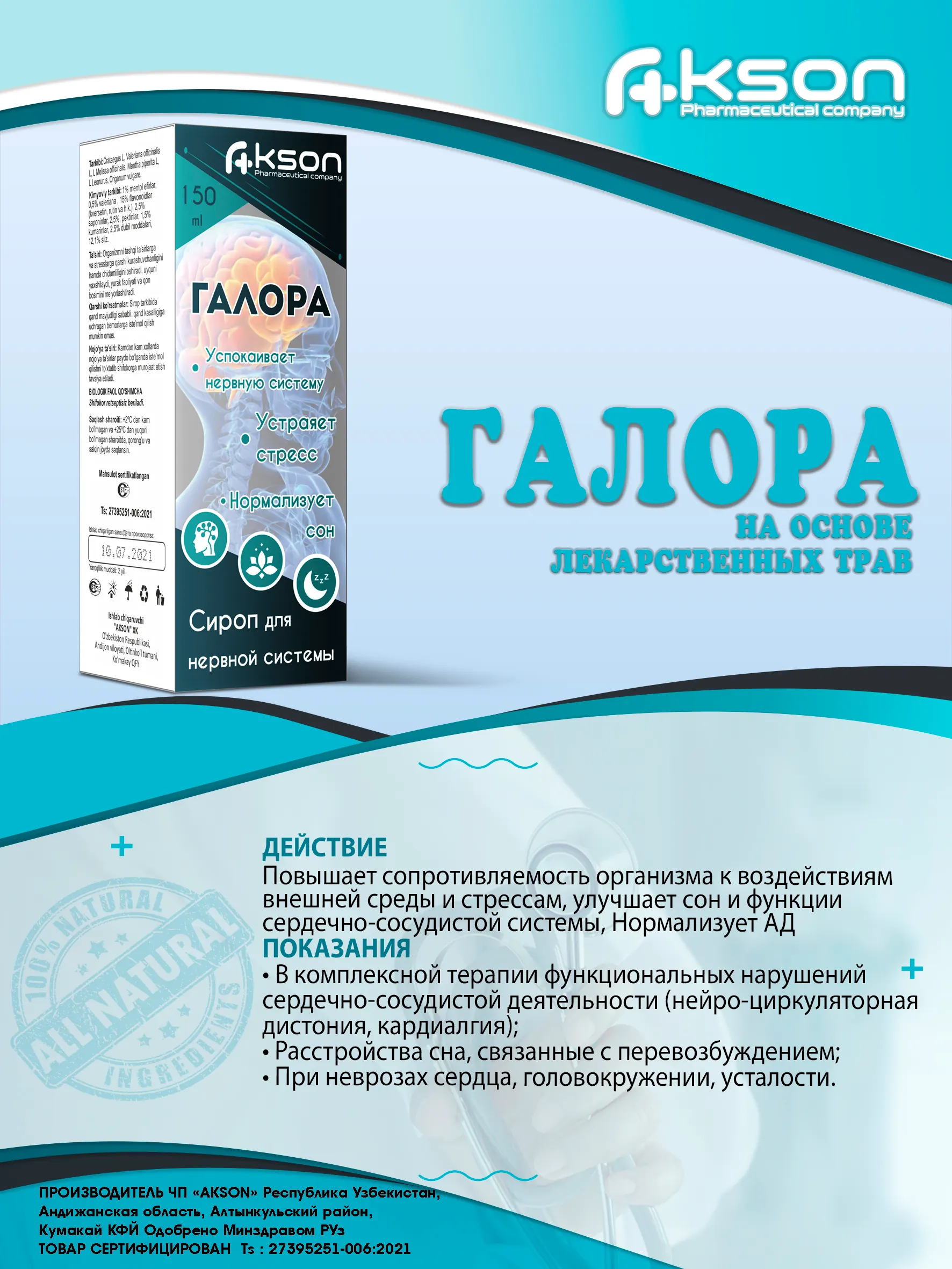 Галора сироп — маълумот варақаси 1